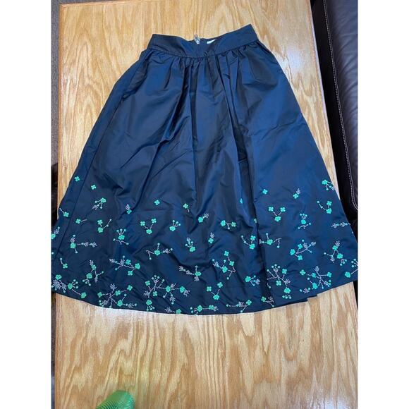 Ganni A Line Midi Skirt Womens 32 (X-small) Black Embellished $495 Retail B77 - Picture 3 of 11